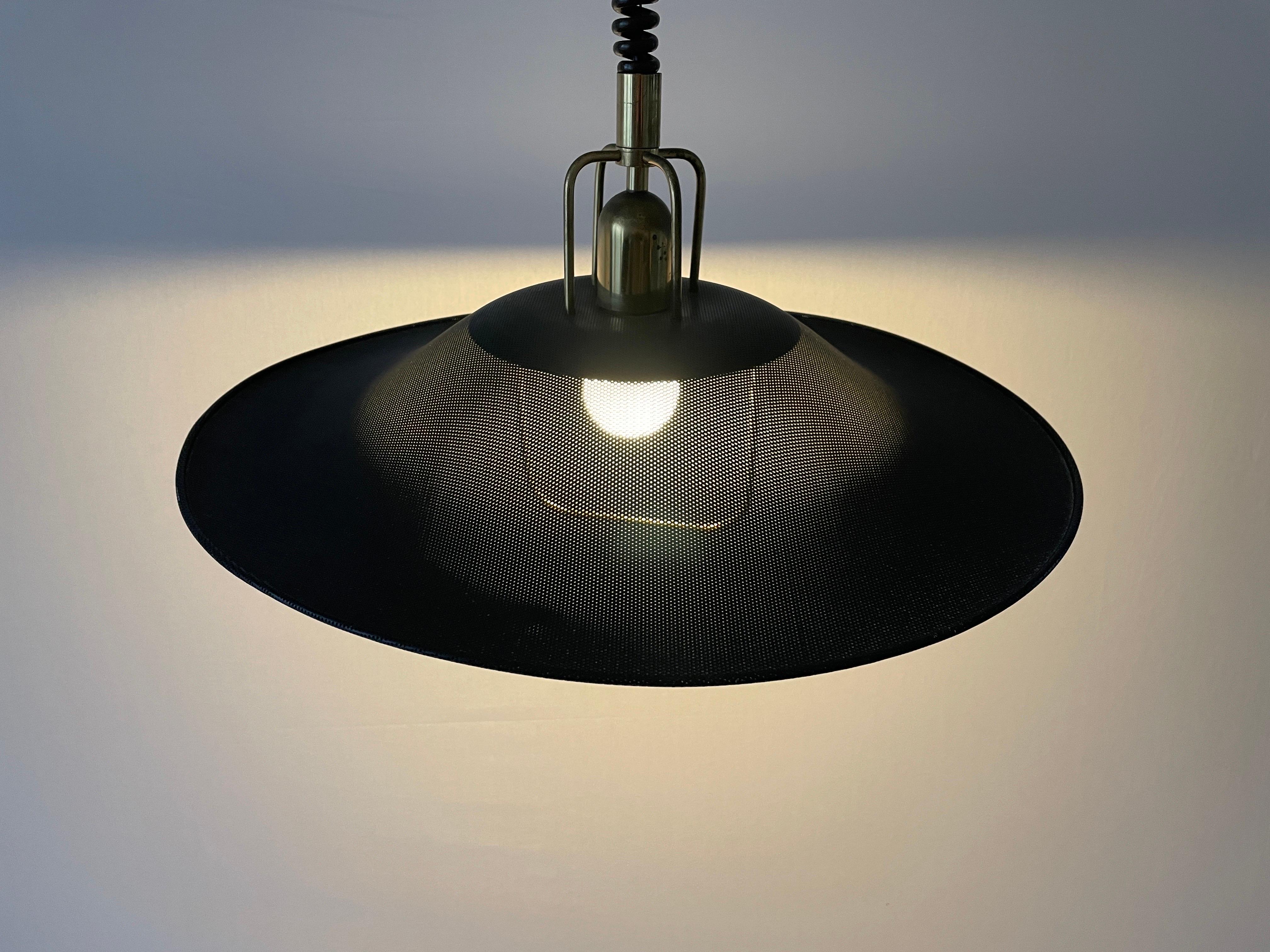 Black-Gold Metal Adjustable Pendant Lamp by Cosack, 1970s, Germany For Sale 7
