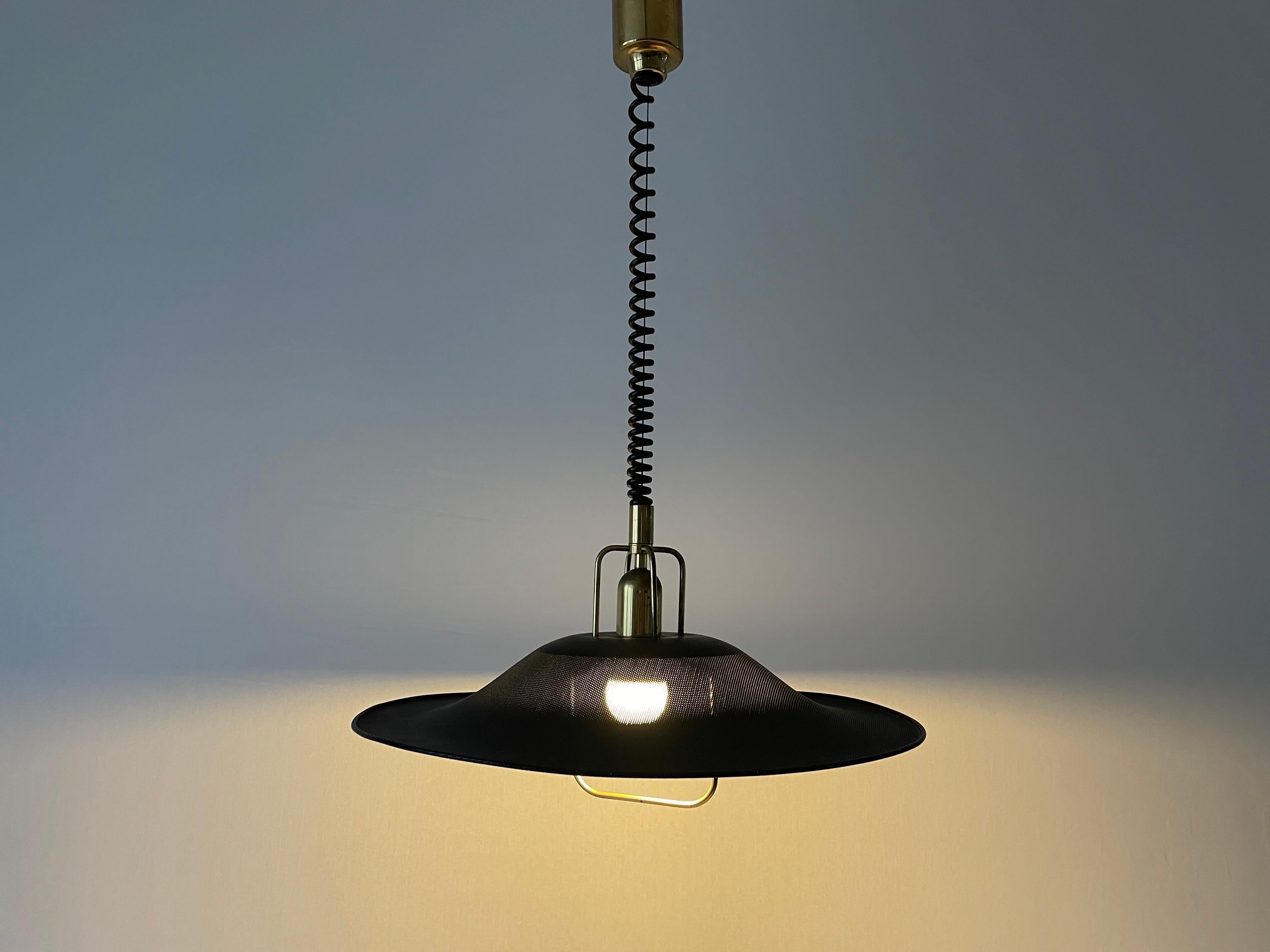 Black-Gold Metal Adjustable Pendant Lamp by Cosack, 1970s, Germany For Sale 9
