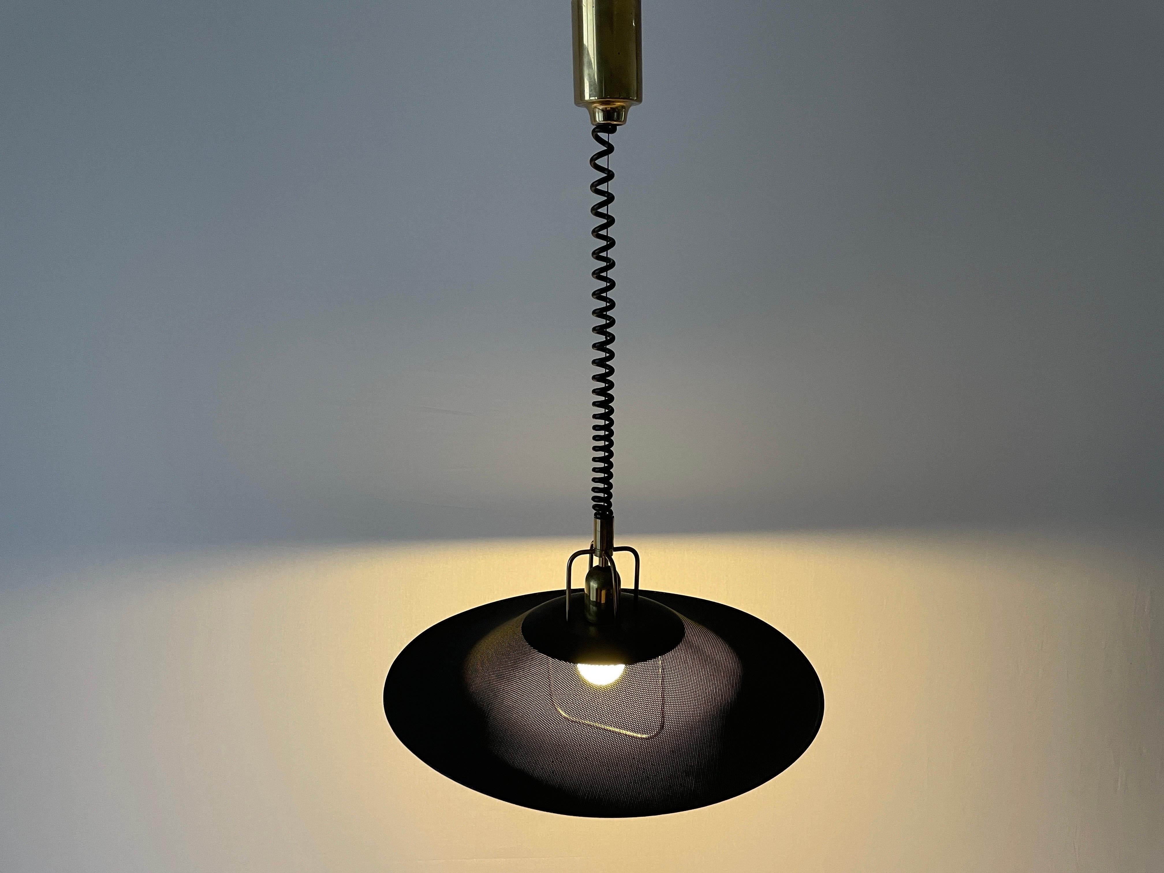Black-Gold Metal Adjustable Pendant Lamp by Cosack, 1970s, Germany For Sale 10