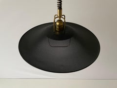 Black-Gold Metal Adjustable Pendant Lamp by Cosack, 1970s, Germany
