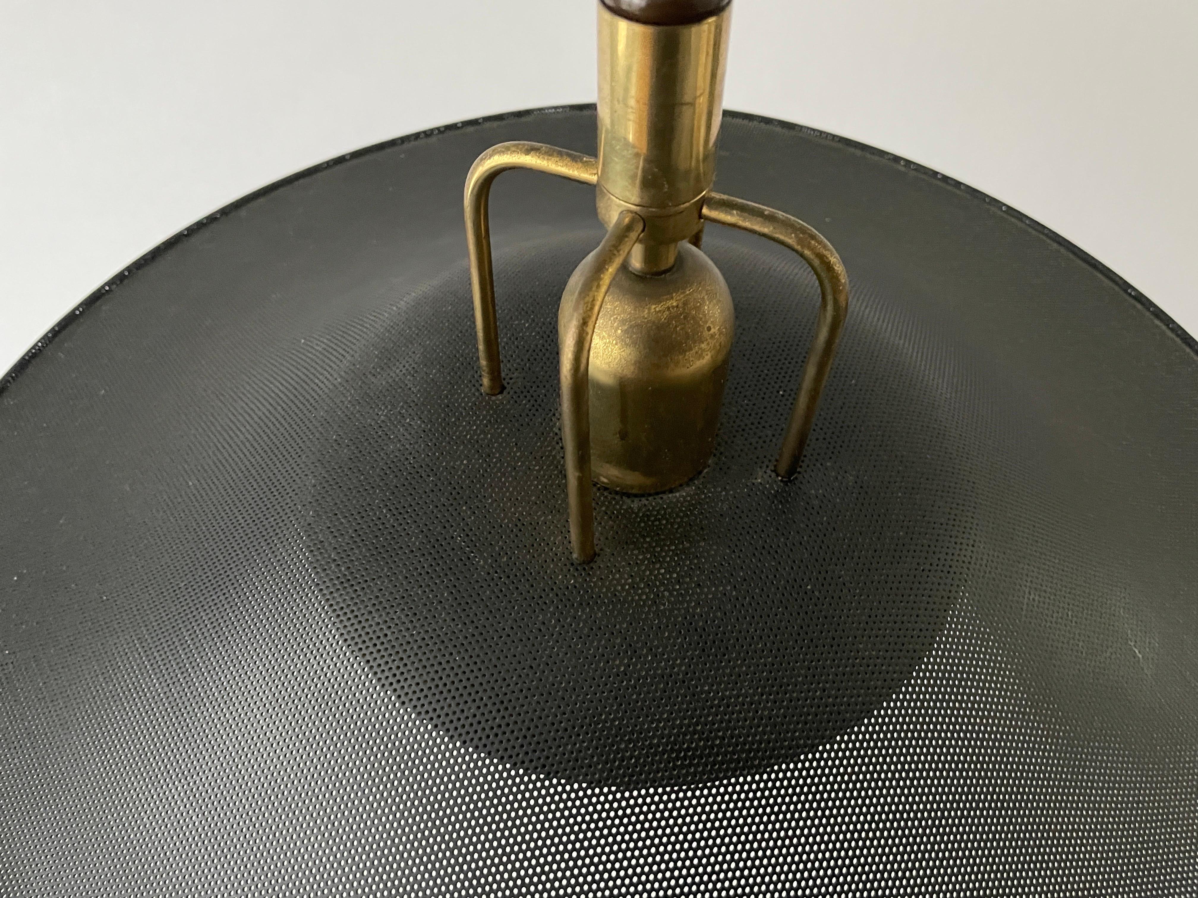 Black-Gold Metal Adjustable Pendant Lamp by Cosack, 1970s, Germany For Sale 3