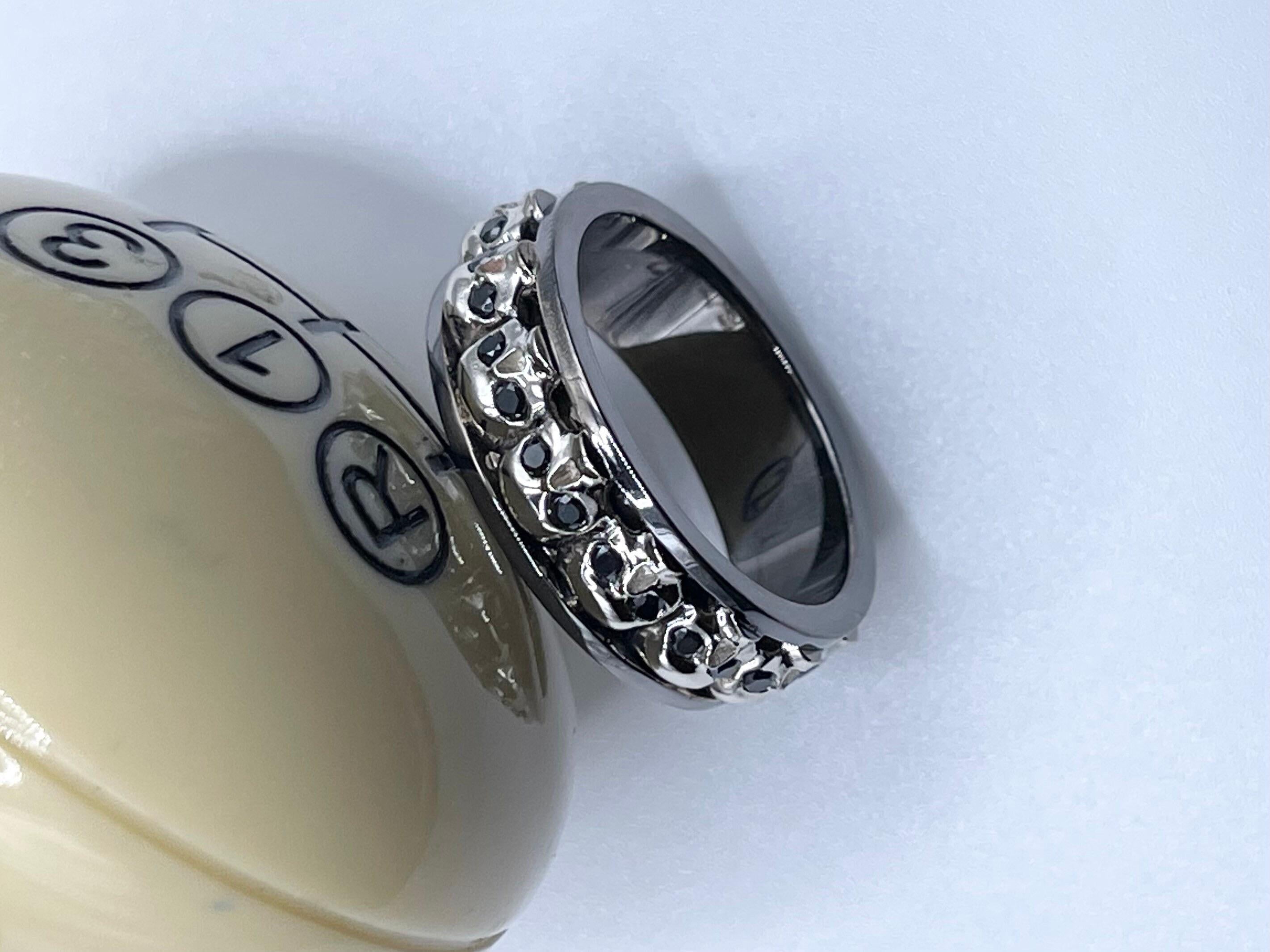 Bague Or Noir Bague Diamant Homme Bague Crânes Bague Or Homme 18KT Neuf - En vente à Boca Raton, FL