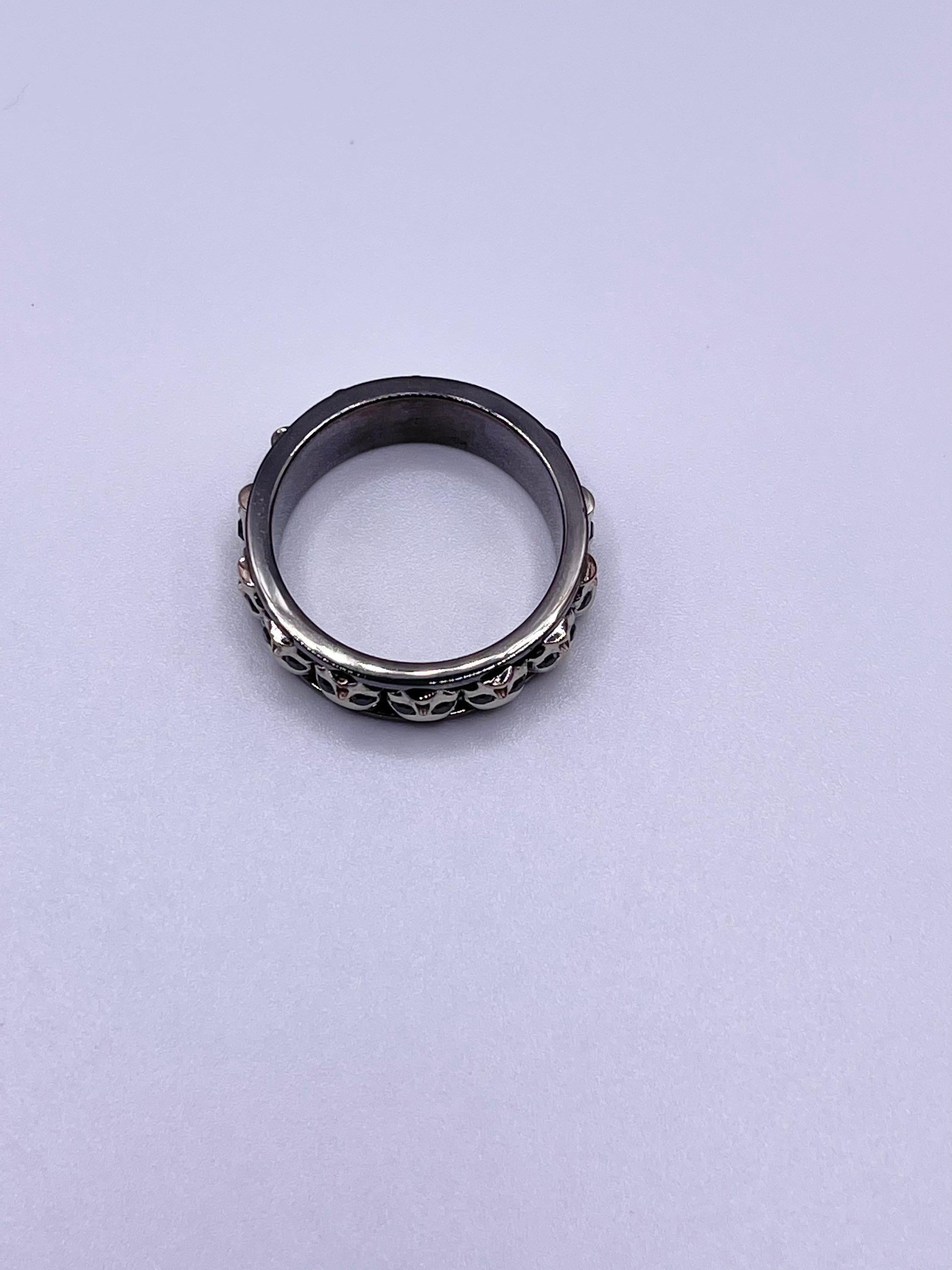 Bague Or Noir Bague Diamant Homme Bague Crânes Bague Or Homme 18KT en vente 1