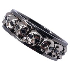 Black Gold Ring Mens Diamond ring Skulls Ring 18KT gold mens ring