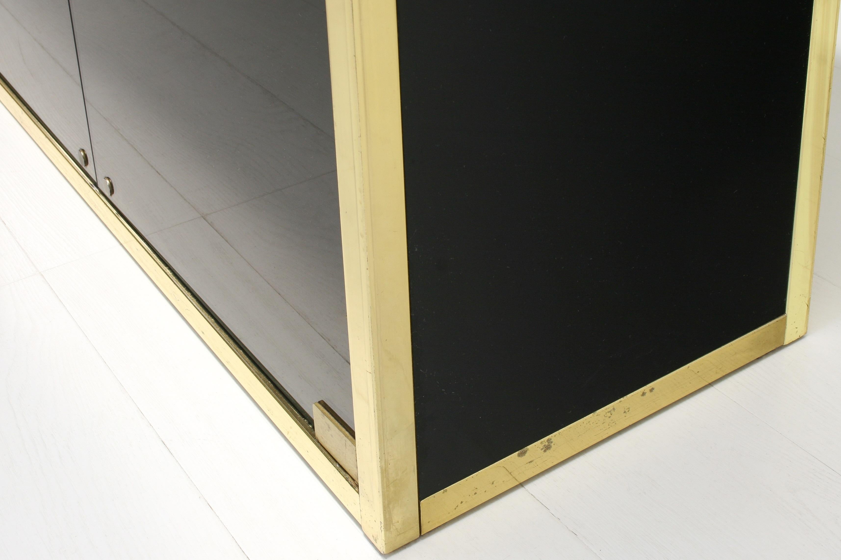 Black & Gold Shelving Highboard Cabinet, 1970s For Sale 2