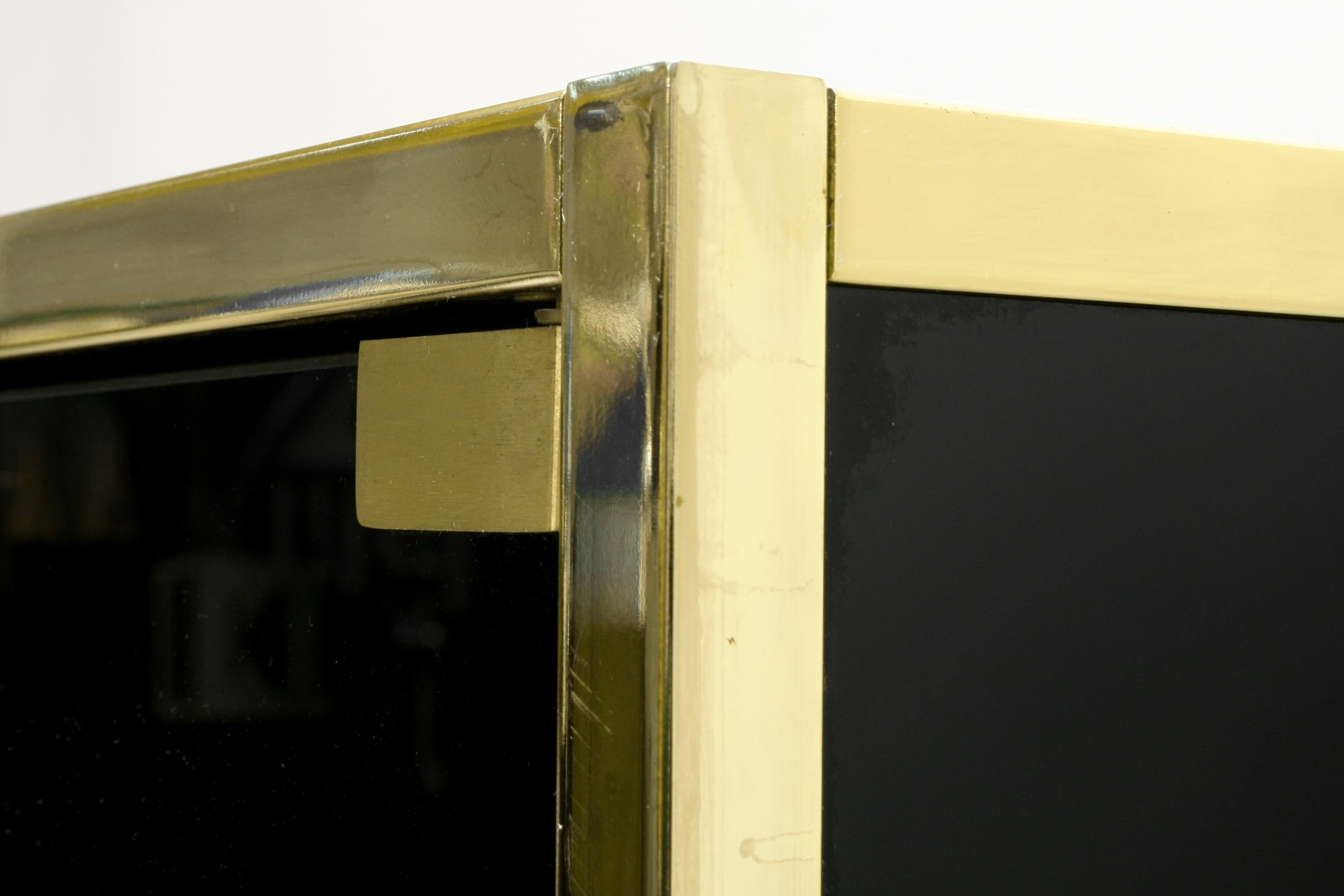 Black & Gold Shelving Highboard Cabinet, 1970s For Sale 4
