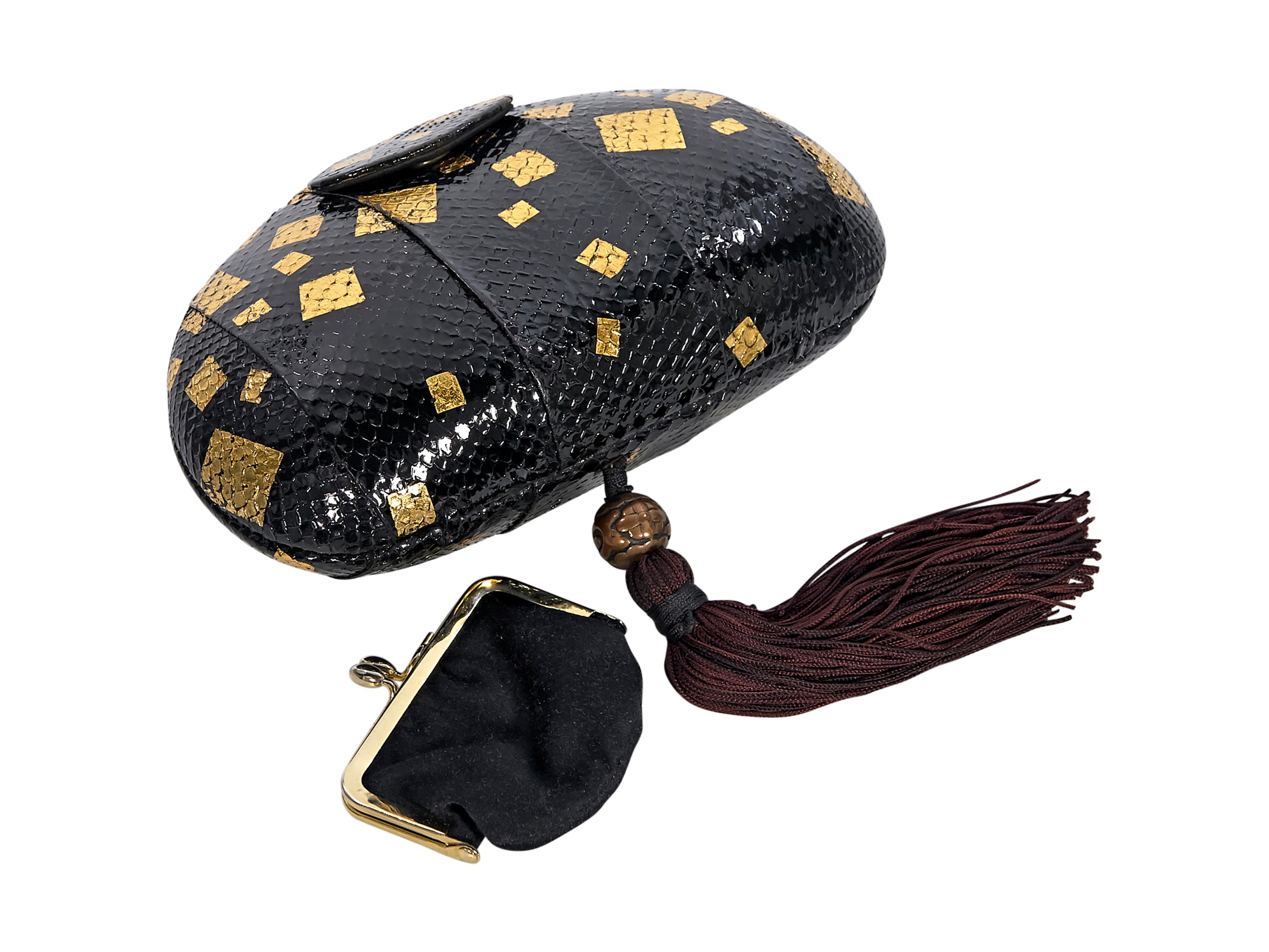 Black & Gold Vintage Rafael Sanchez Clutch In Good Condition In New York, NY