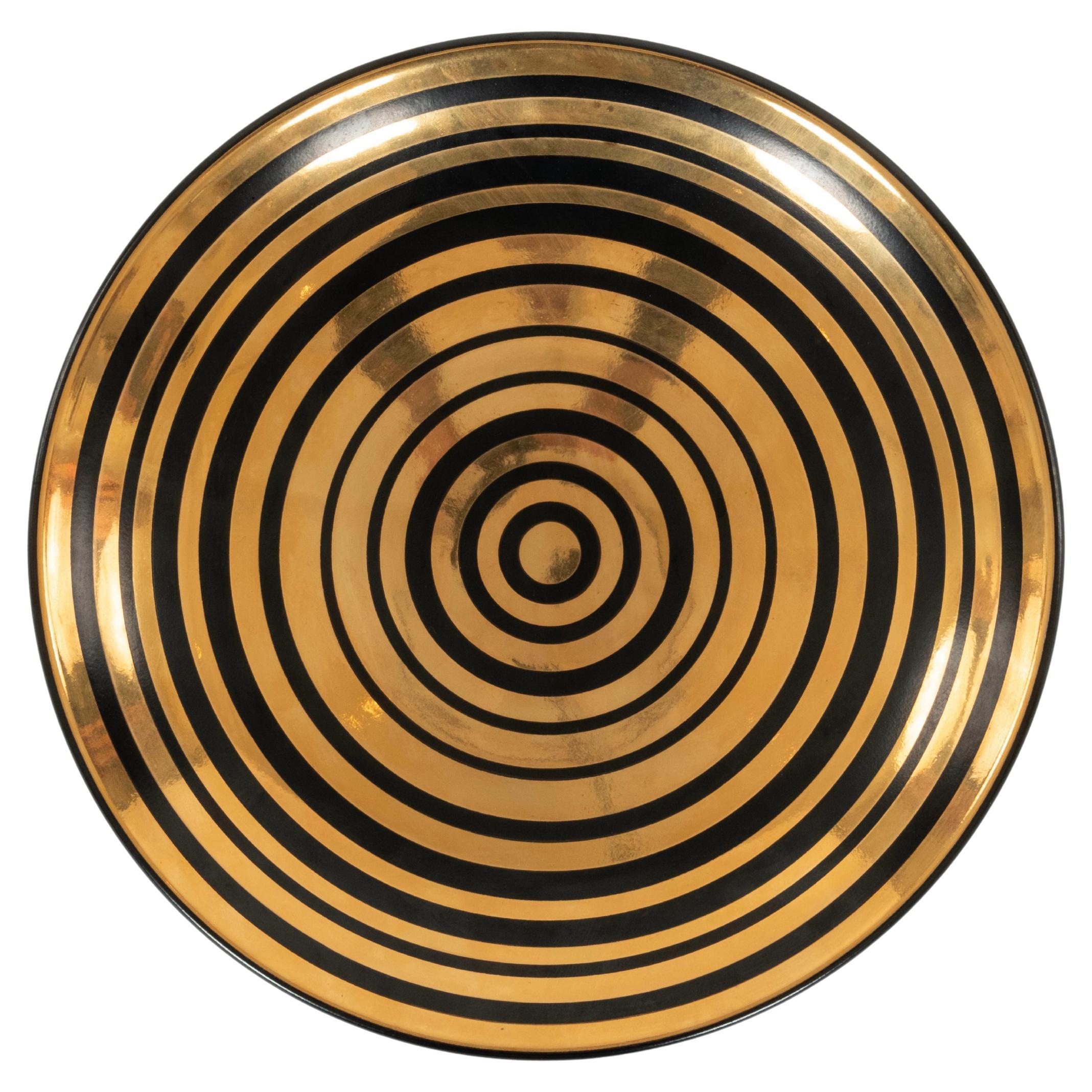 Cuenco poco hondo Waylande Gregory Studios Oro Negro
