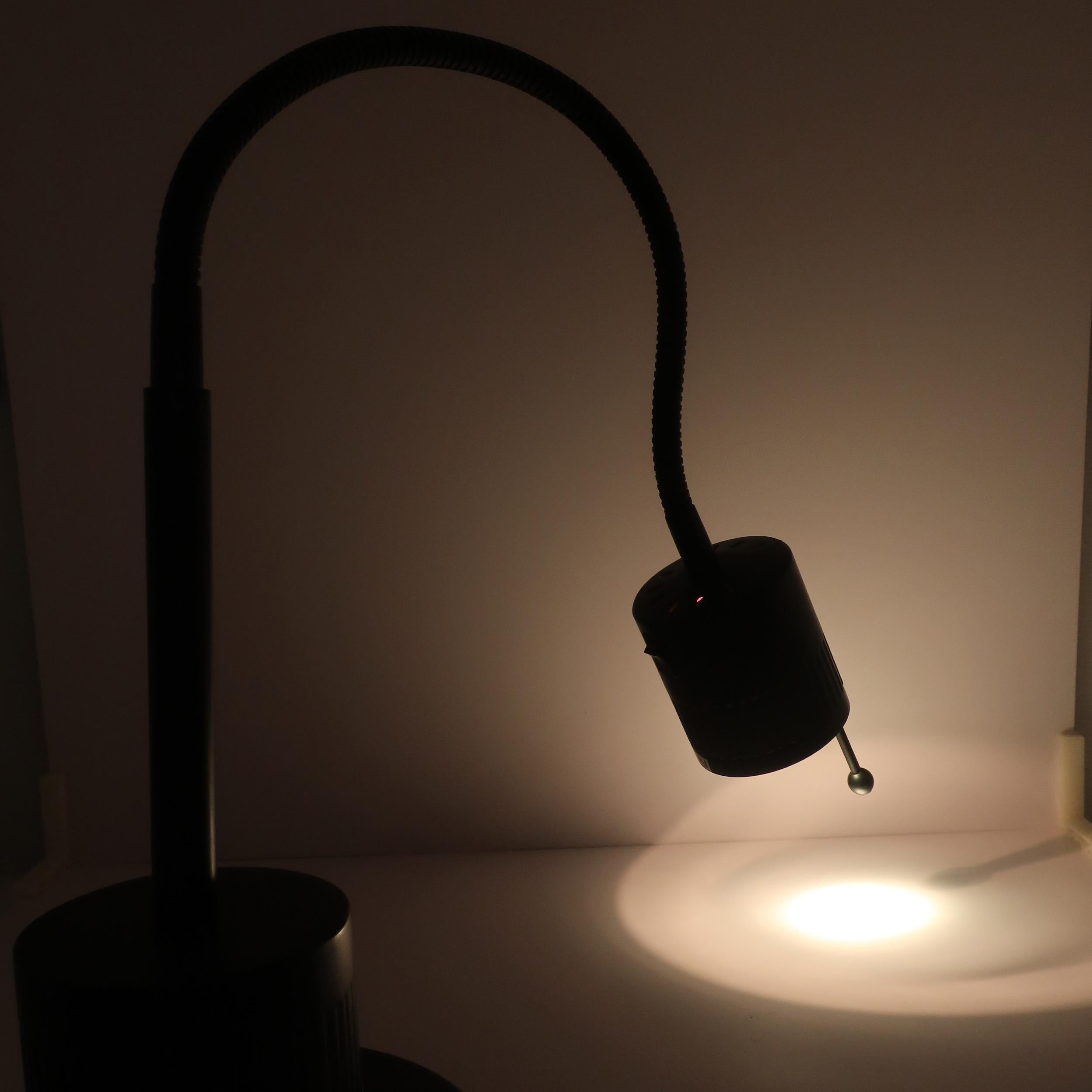 Black Gooseneck Desk Lamp by Tensor In Good Condition For Sale In Brooklyn, NY