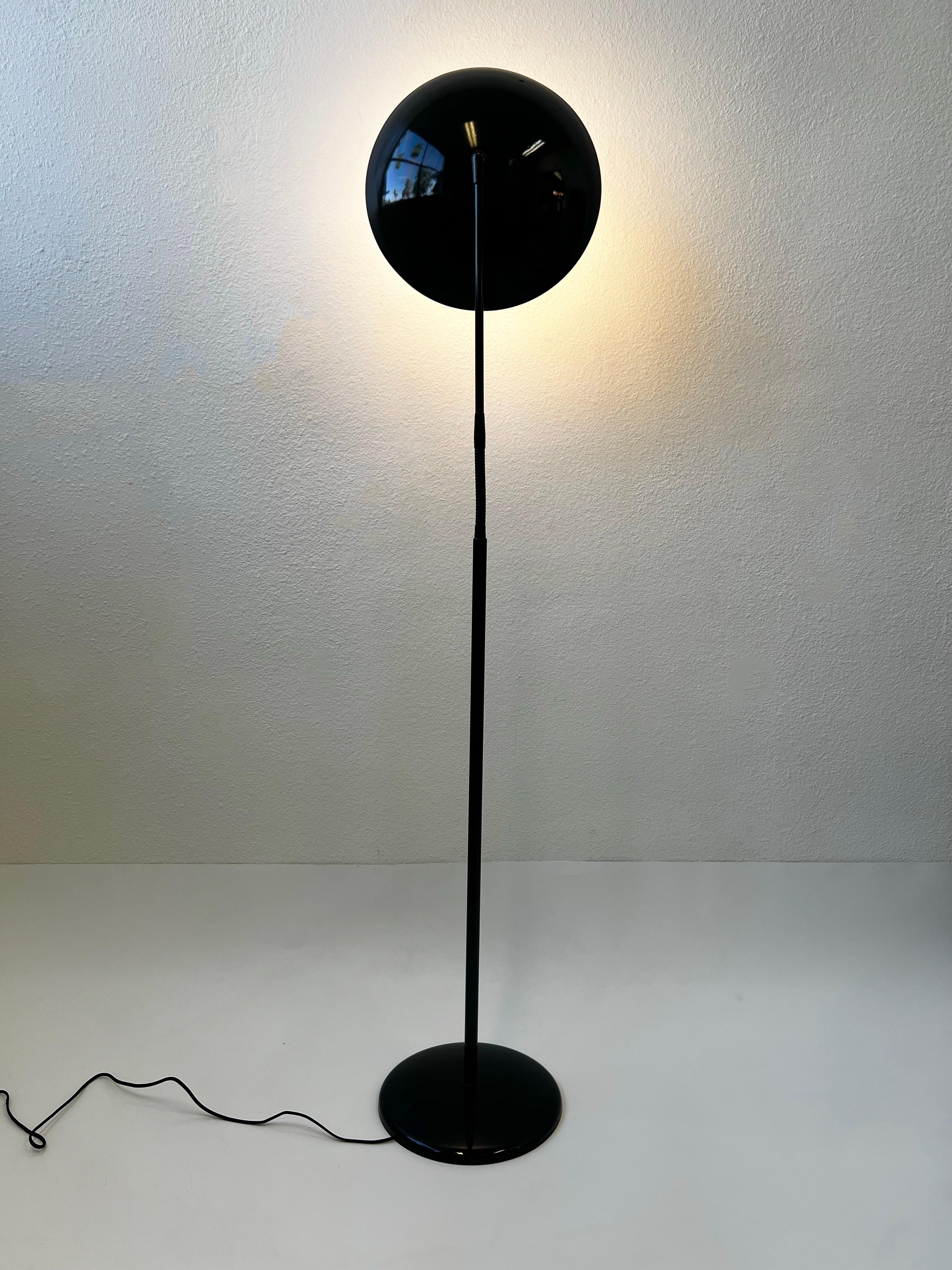 Black Gooseneck Floor Lamp by Gerald Thurston  In Good Condition For Sale In Palm Springs, CA