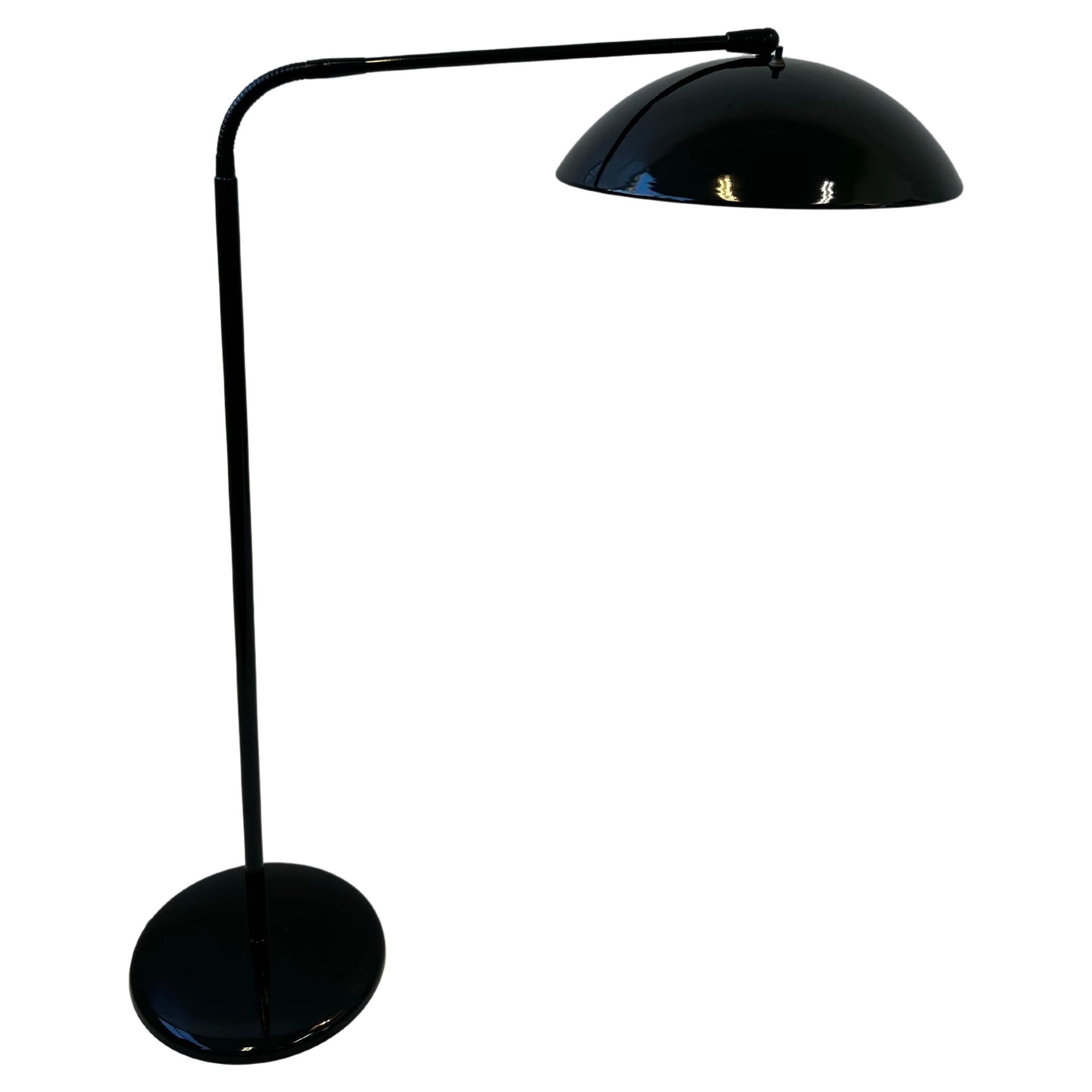 Black Gooseneck Floor Lamp by Gerald Thurston  For Sale