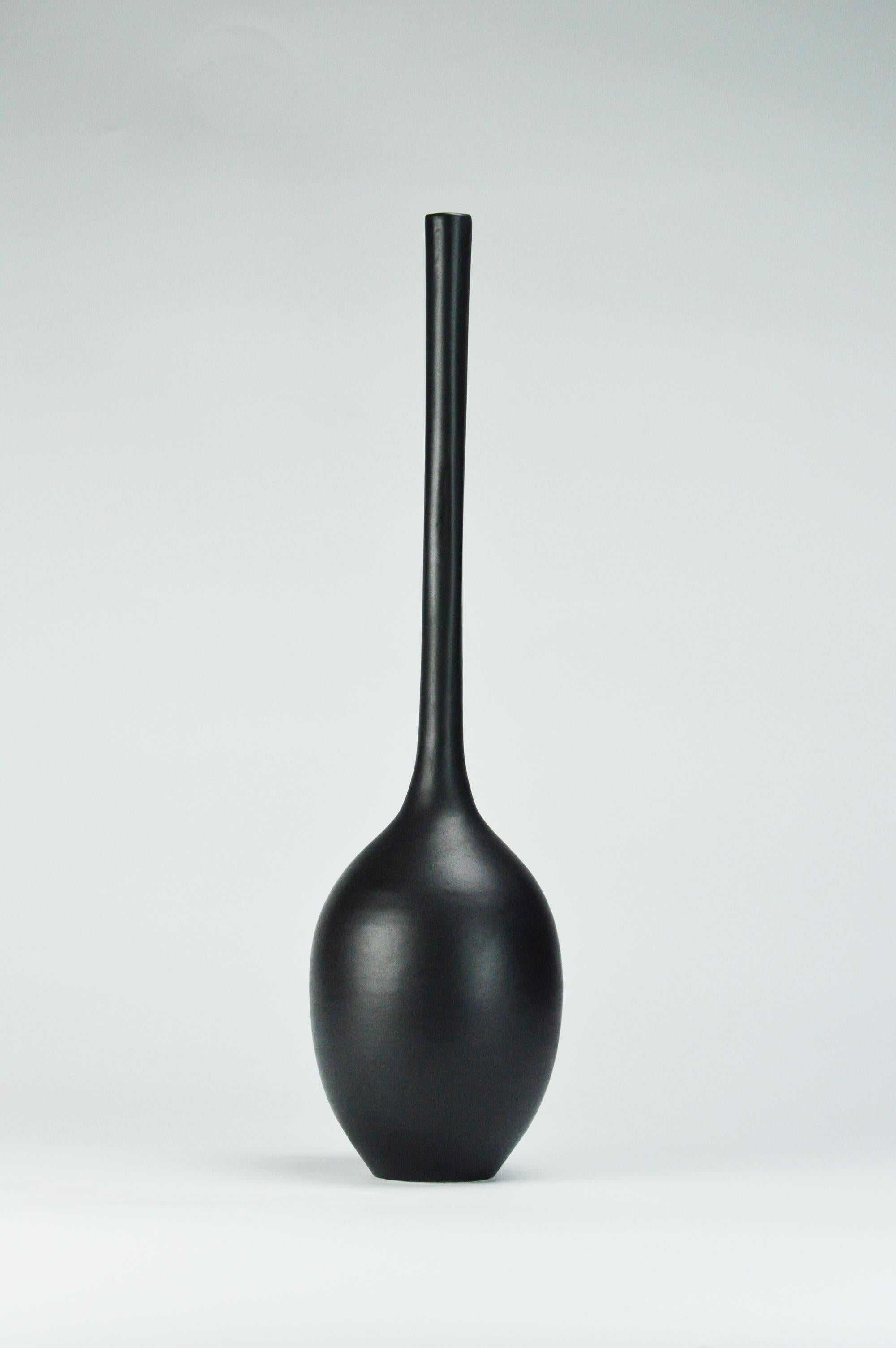 Modern Black Gourd Vessel Trio by Michael Boroniec For Sale