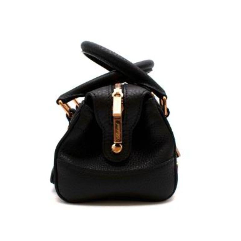 Black grained Leather Mini Tote In Excellent Condition For Sale In London, GB