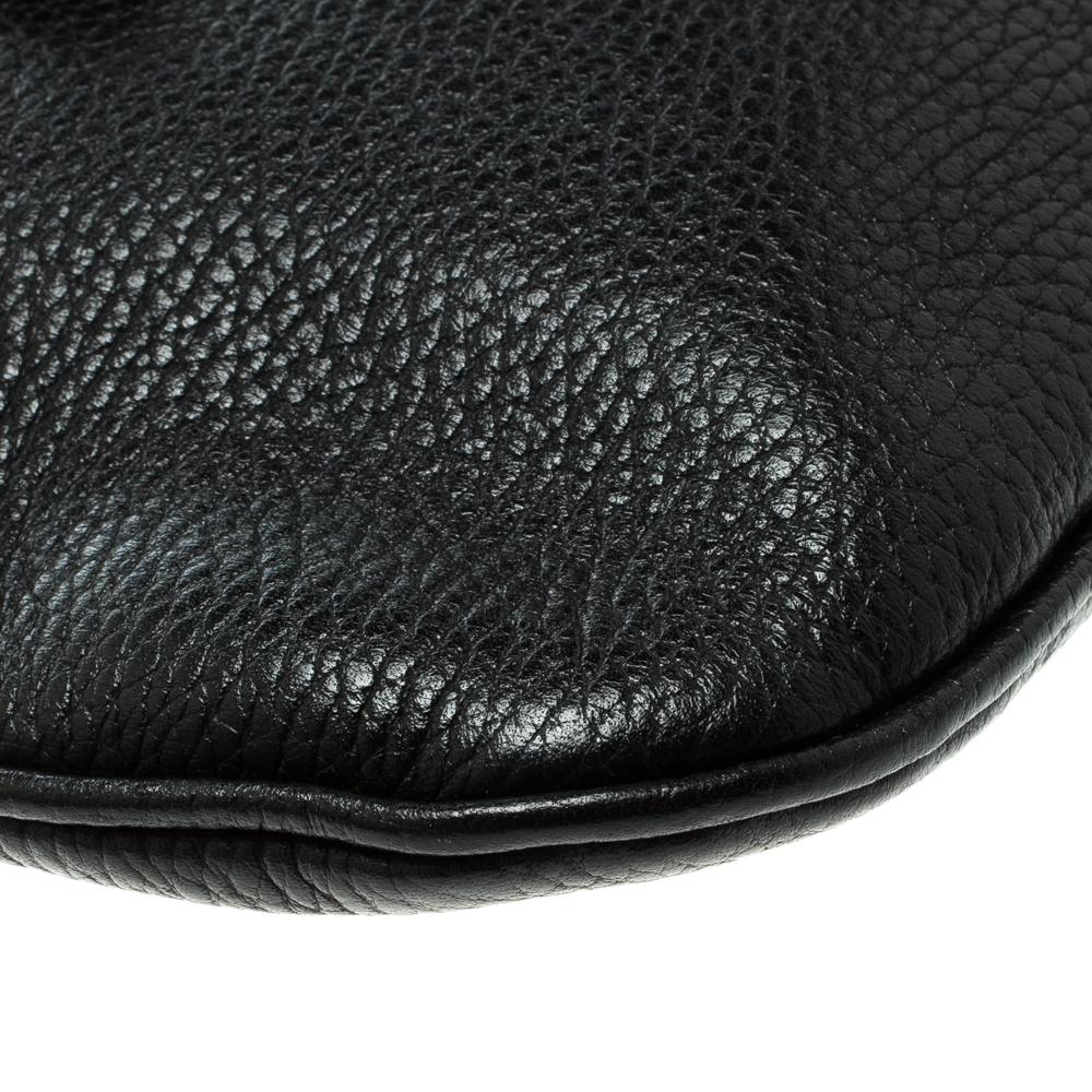 Black Grainy Leather Shoulder Bag 5