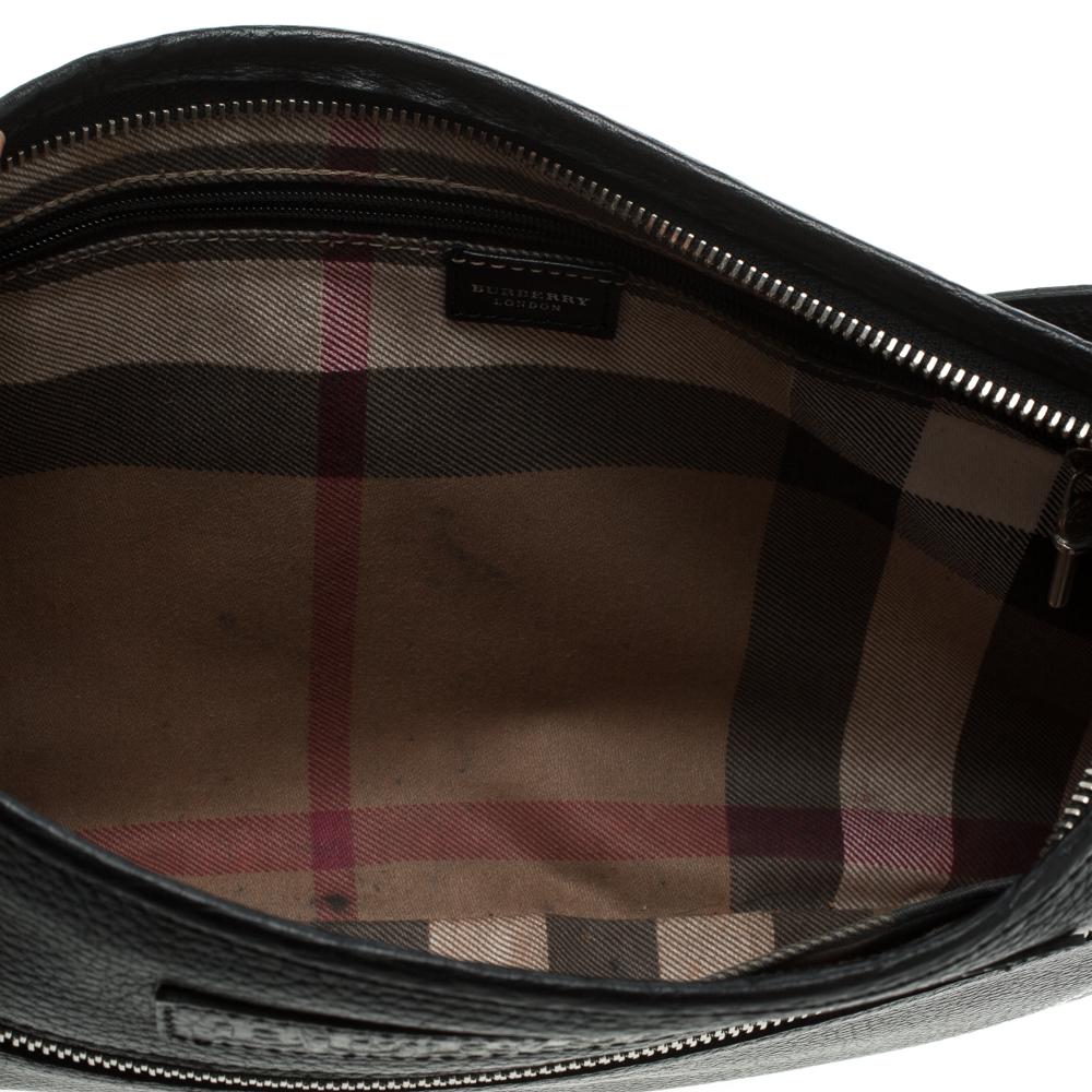 Black Grainy Leather Shoulder Bag 2