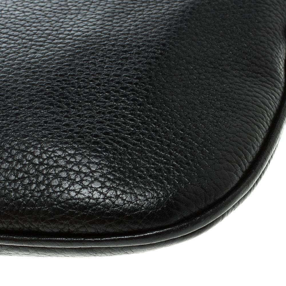 Black Grainy Leather Shoulder Bag 4