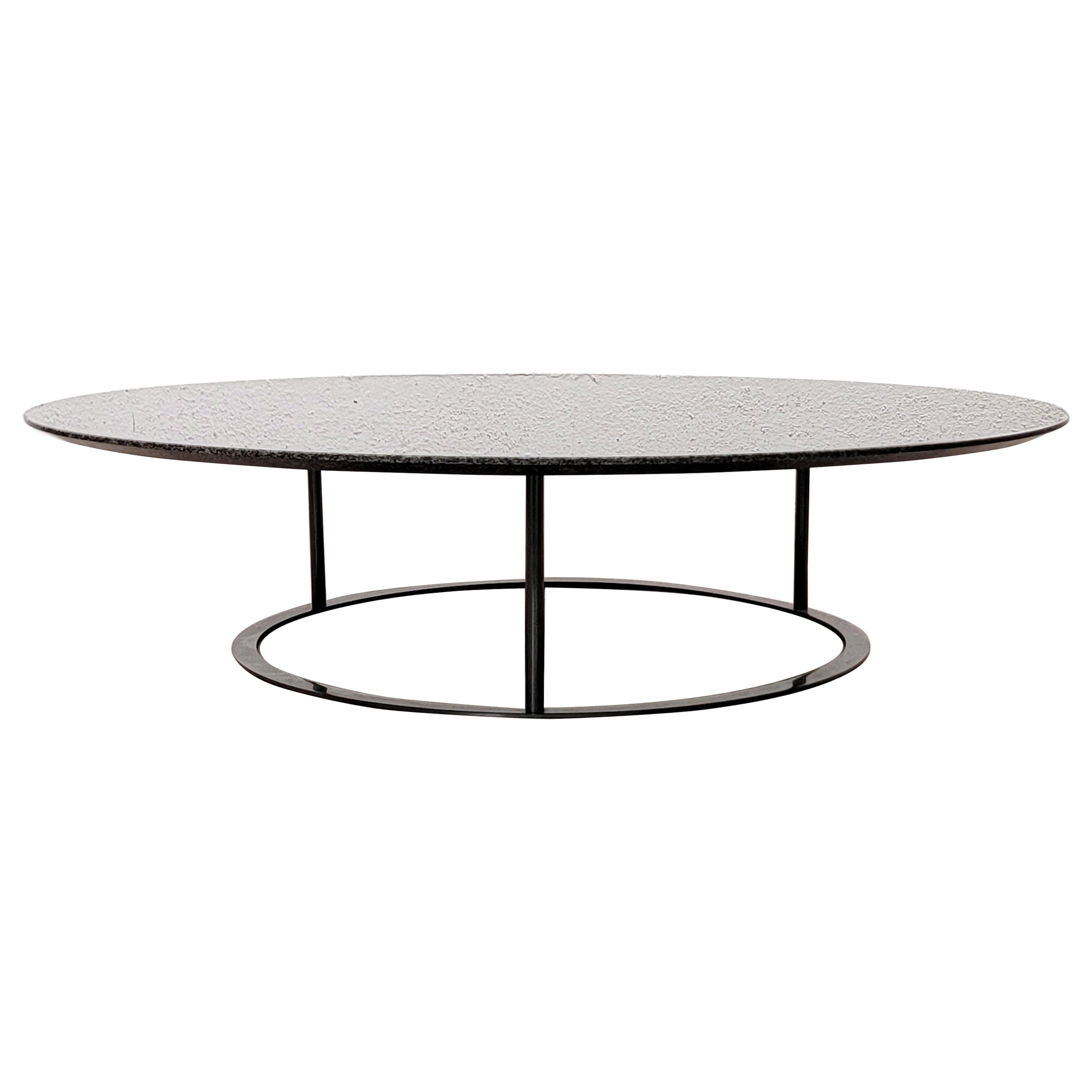 Mesa baja de granito negro y hierro de Laura Graziotti para Arflex en venta