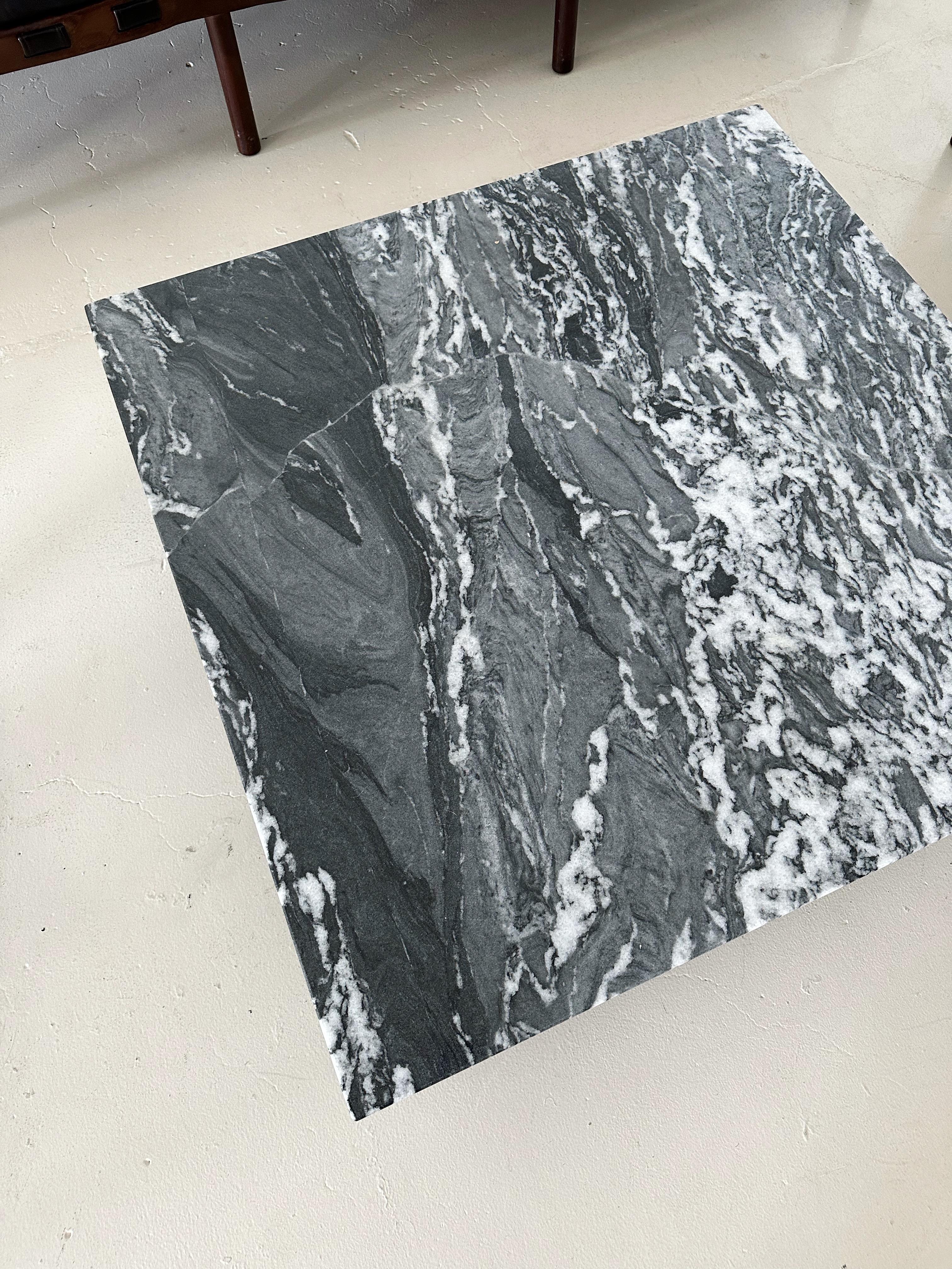 Black Granite Low Coffee Table with Sphere Base 2