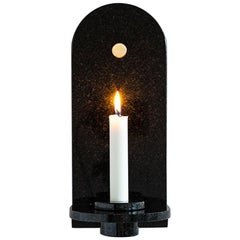 Black Granite Stone Candle Sconce by Fort Standard, in Stock