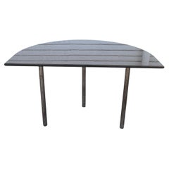 Mesa de Entrada Demilune con Tablero de Granito Negro