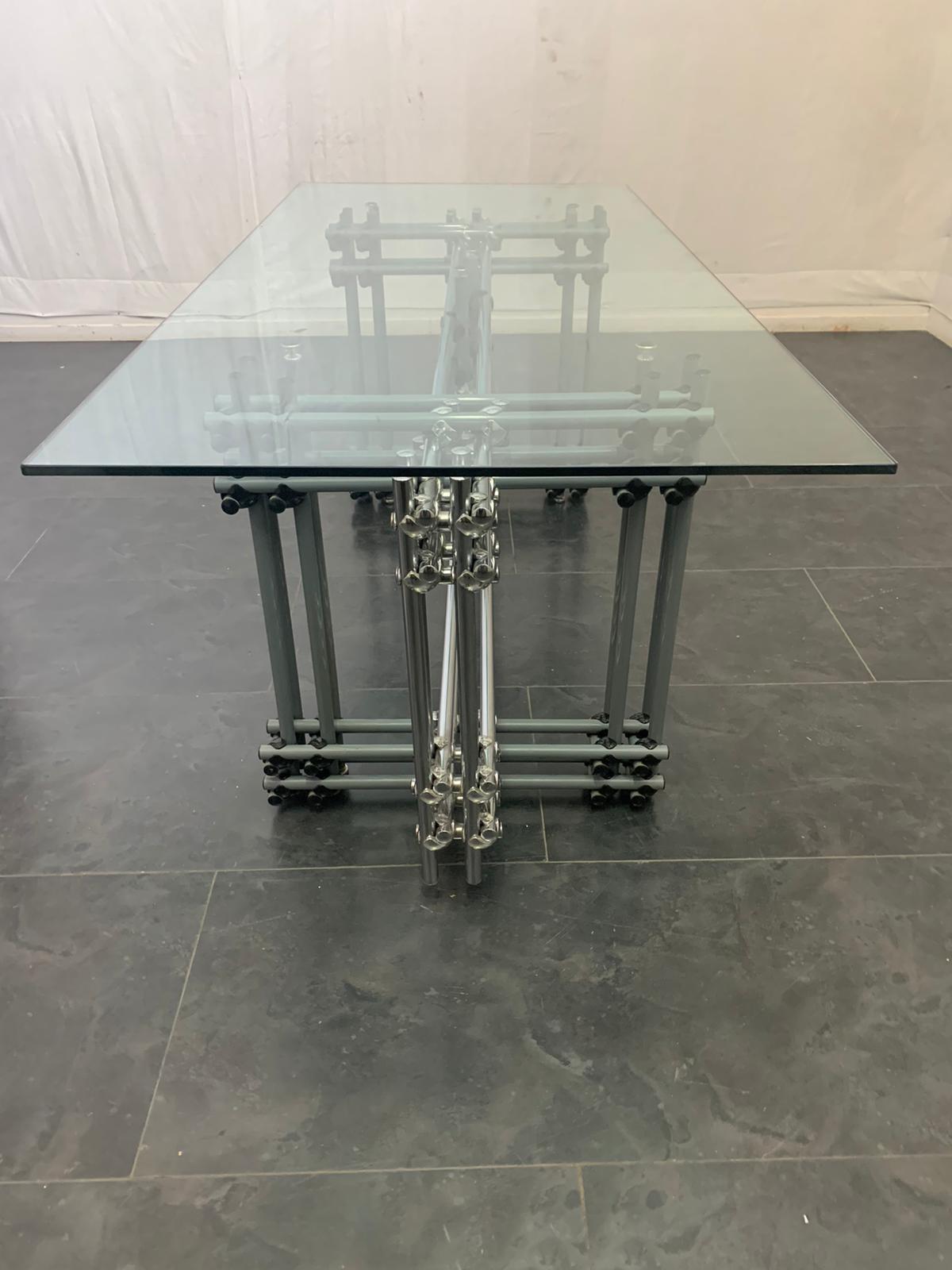 Black & Grey Chromed Steel Work Table, 1970s In Excellent Condition In Montelabbate, PU