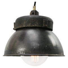 Black Gray Enamel Vintage Industrial Cast Iron Pendant Lights