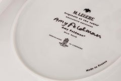 Black Gray French Limoges Porcelain Dessert Plates, Exclusive Edition in Stock