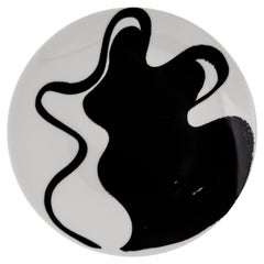 Black Gray French Limoges Porcelain Dessert Plates, Exclusive Edition in Stock
