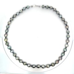 Black/Gray Tahitian Baroque Pearls Hematite Necklace