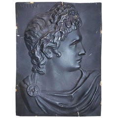 Black Greek Apollo Bust Wall Hanging in Black