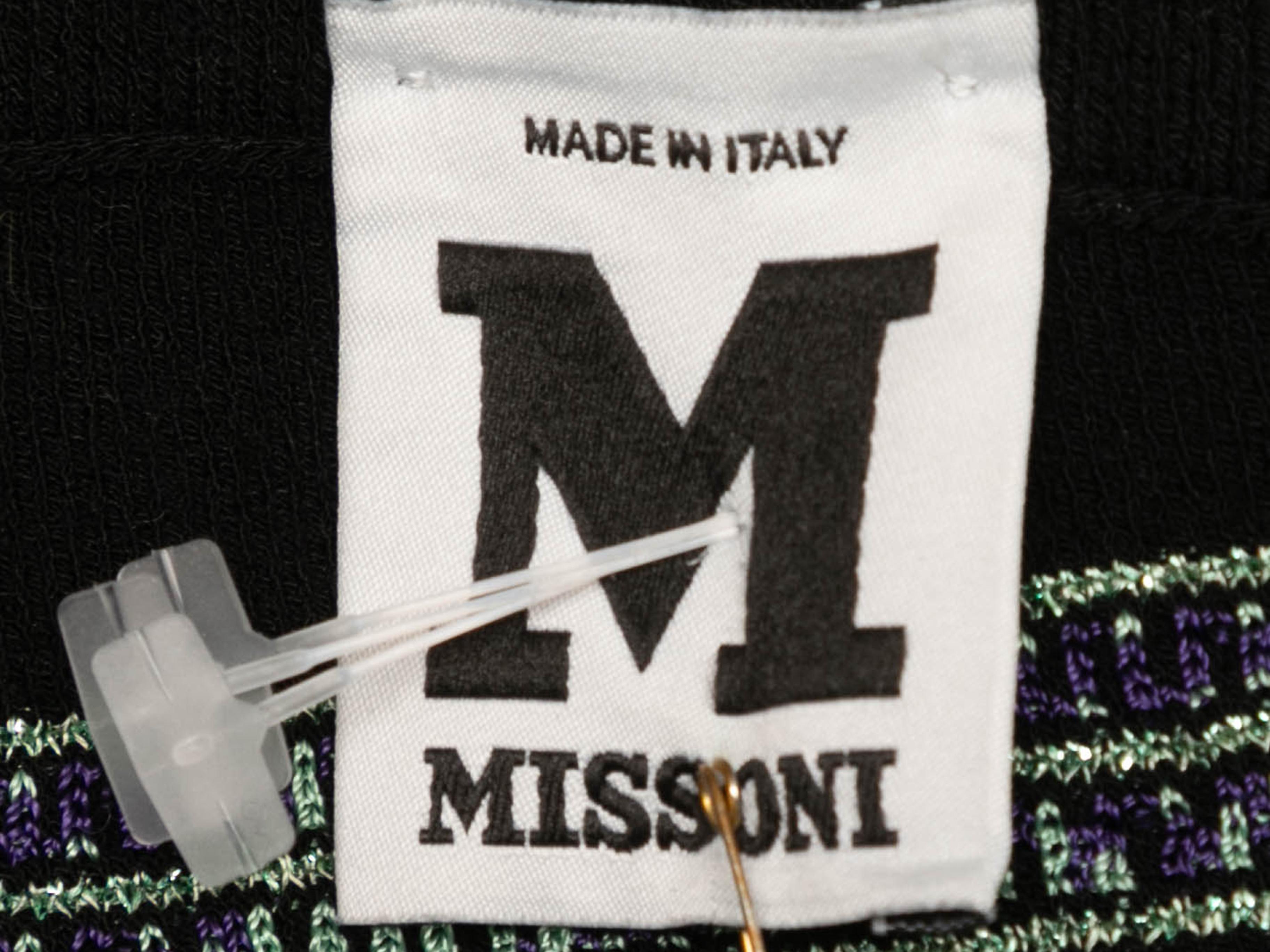 Women's Black & Green M Missoni Knit Sleeveless Dress Size IT 40 For Sale