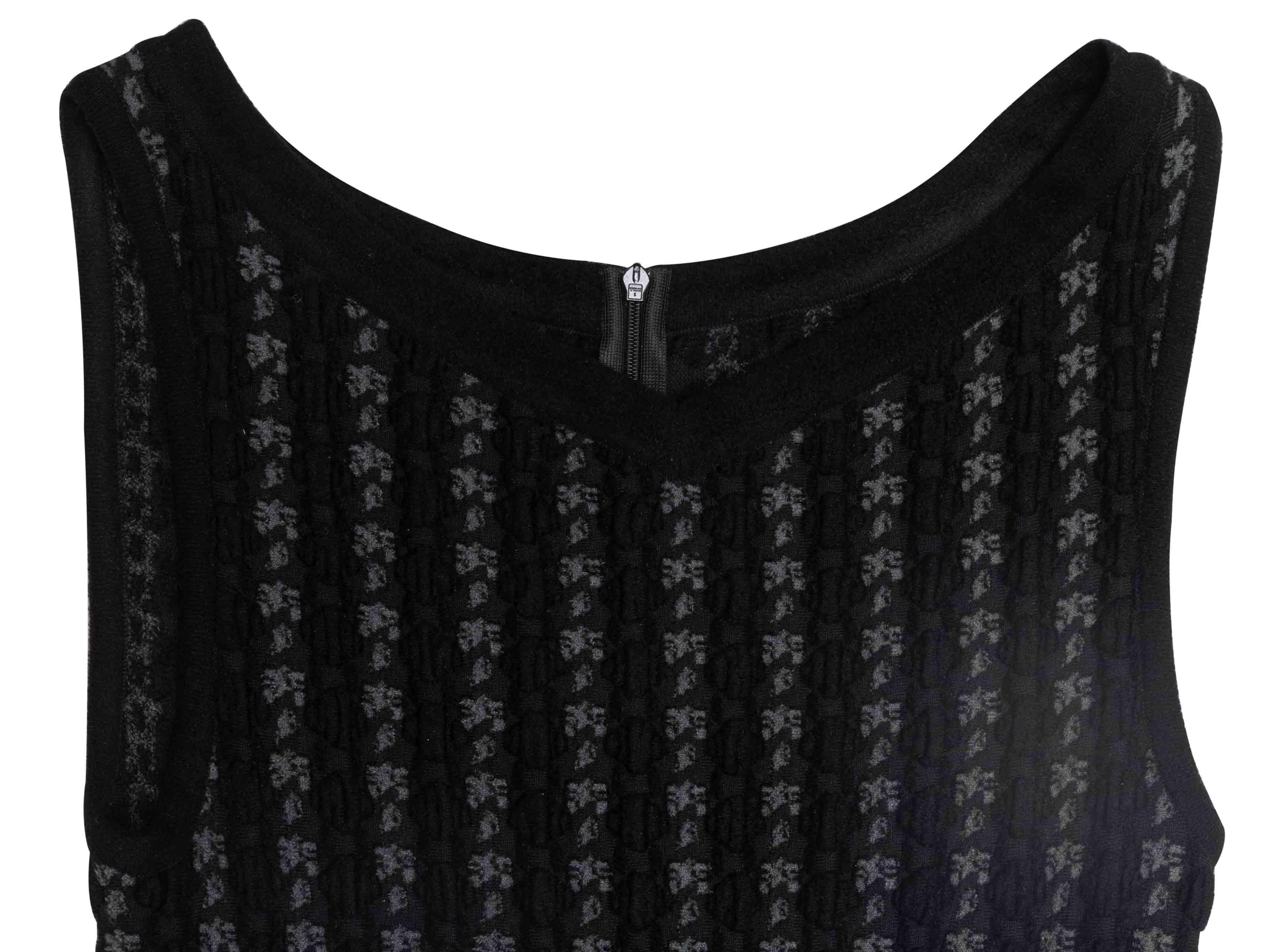 Schwarz-graues Alaia Fit & Flare Kleid aus Schurwollmischung ohne Ärmel Größe FR 38 im Angebot 2