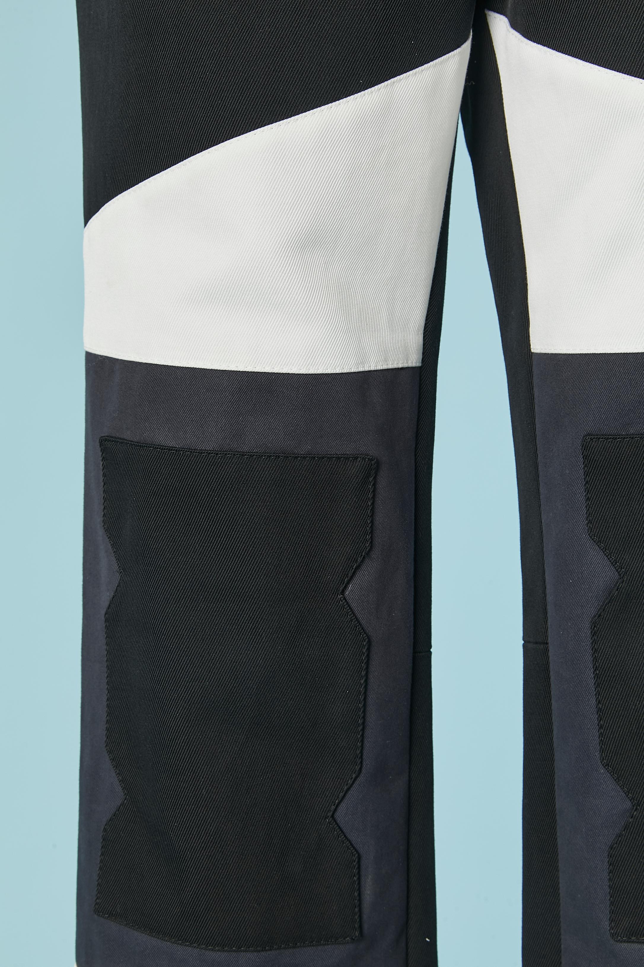 Pantalón de algodón patchwork negro, gris y blanco CHRISTIAN DIOR Gris en venta