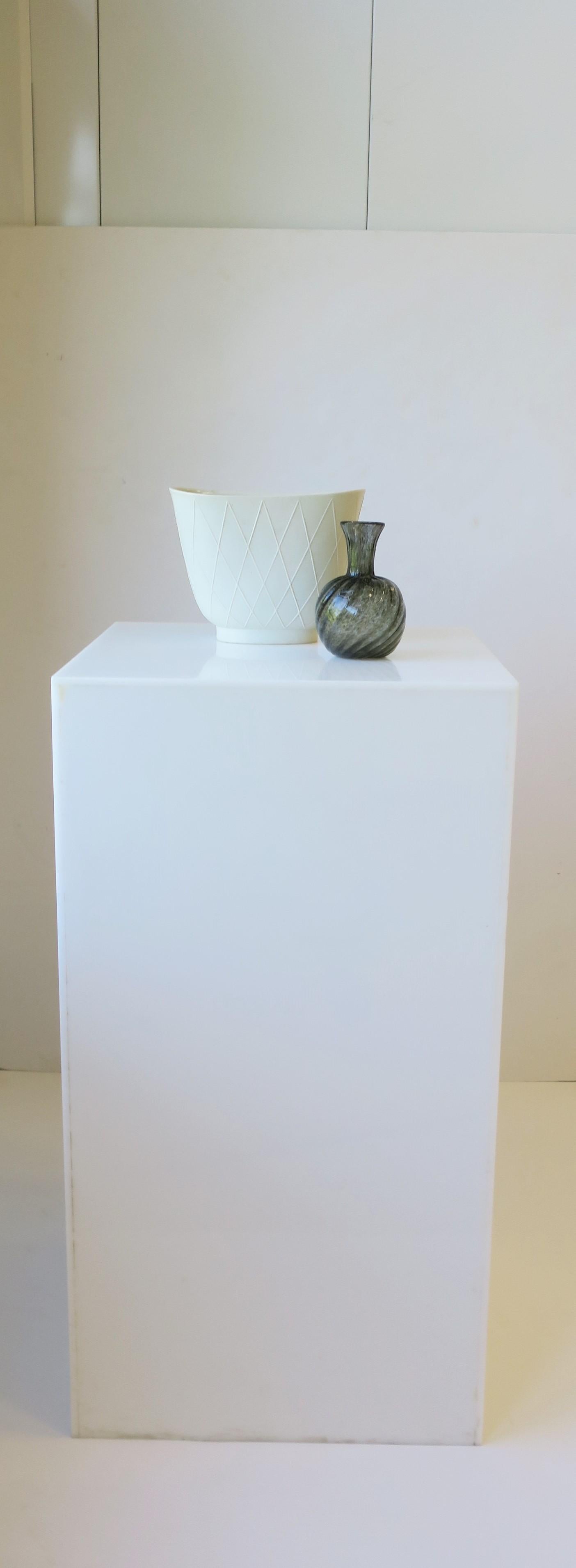European Black Grey Art Glass Vase, Small
