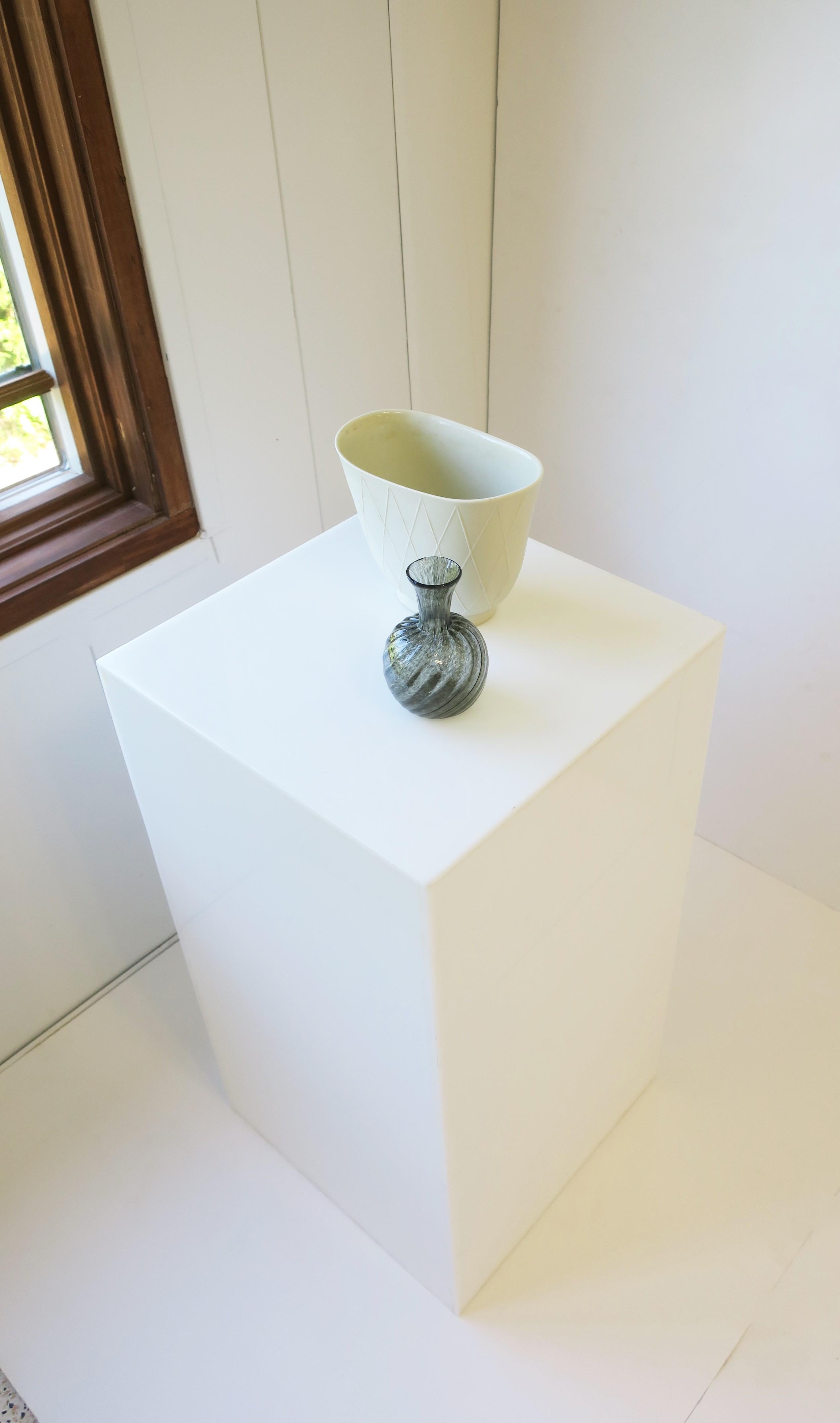 Black Grey Art Glass Vase, Small 1