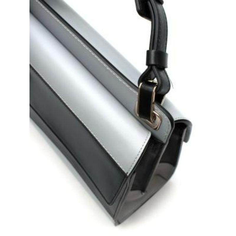 Black & grey patent leather Colourblock Miss Viv bag For Sale 1