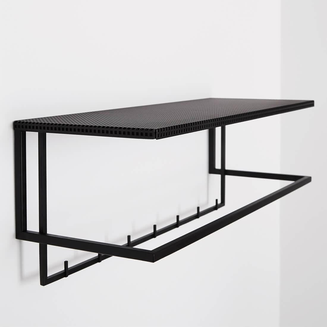 Modern Black Grid Coat Hanger by Kristina Dam Studio For Sale