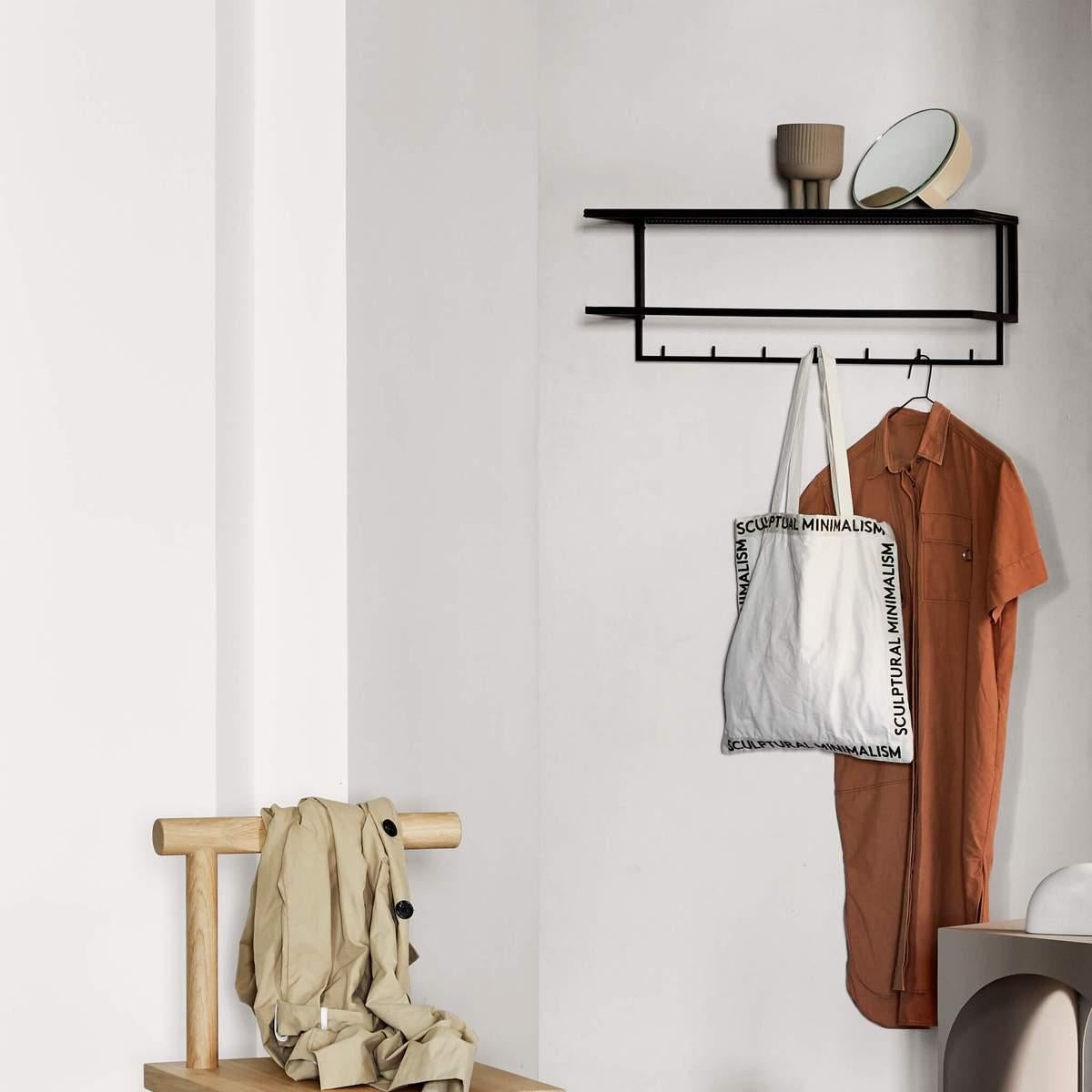 Danish Black Grid Coat Hanger by Kristina Dam Studio