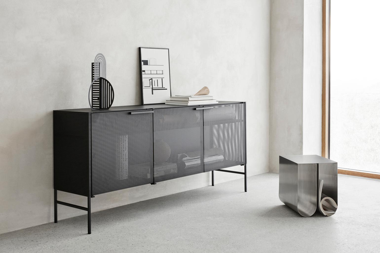 Black Grid Sideboard by Kristina Dam Studio In New Condition For Sale In Geneve, CH