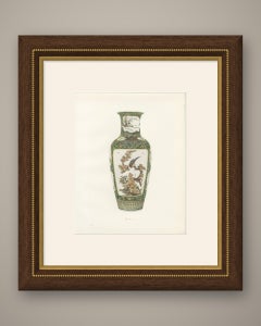 Black Ground Brocade Vase with Bird Panels, Antique Color Plate 1911