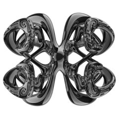 Black Grunge Gold Cocktail Ring by GROMOV