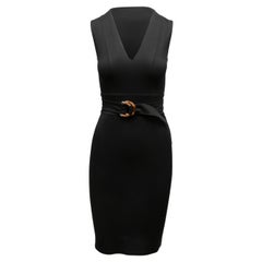 Black Gucci Belted Sleeveless Bodycon Dress Size US XS