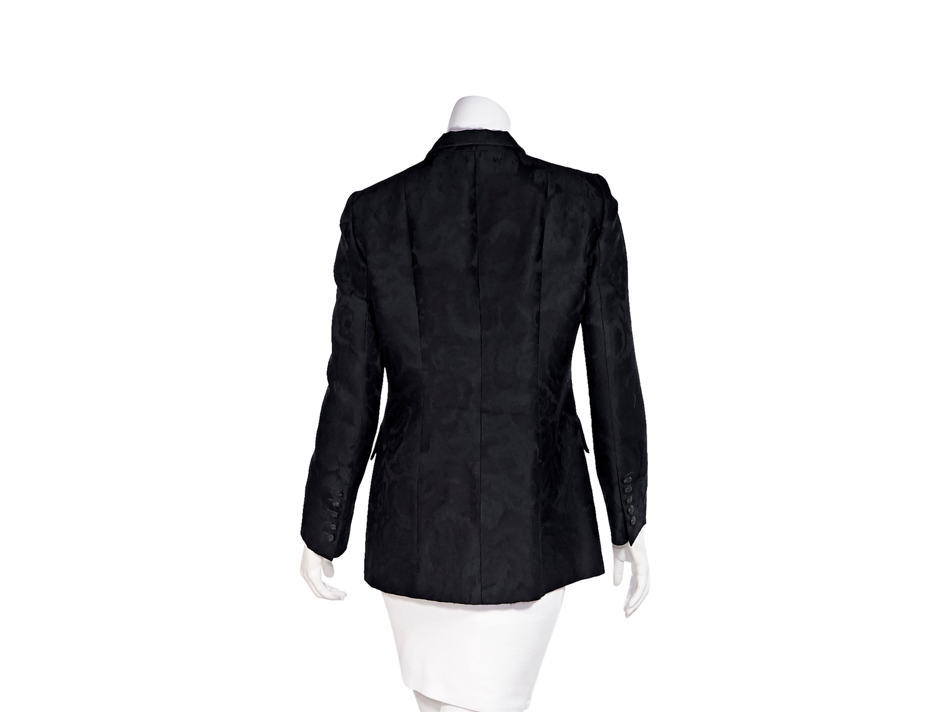  Gucci Black Brocade Wool-Blend Jacket In Good Condition In New York, NY