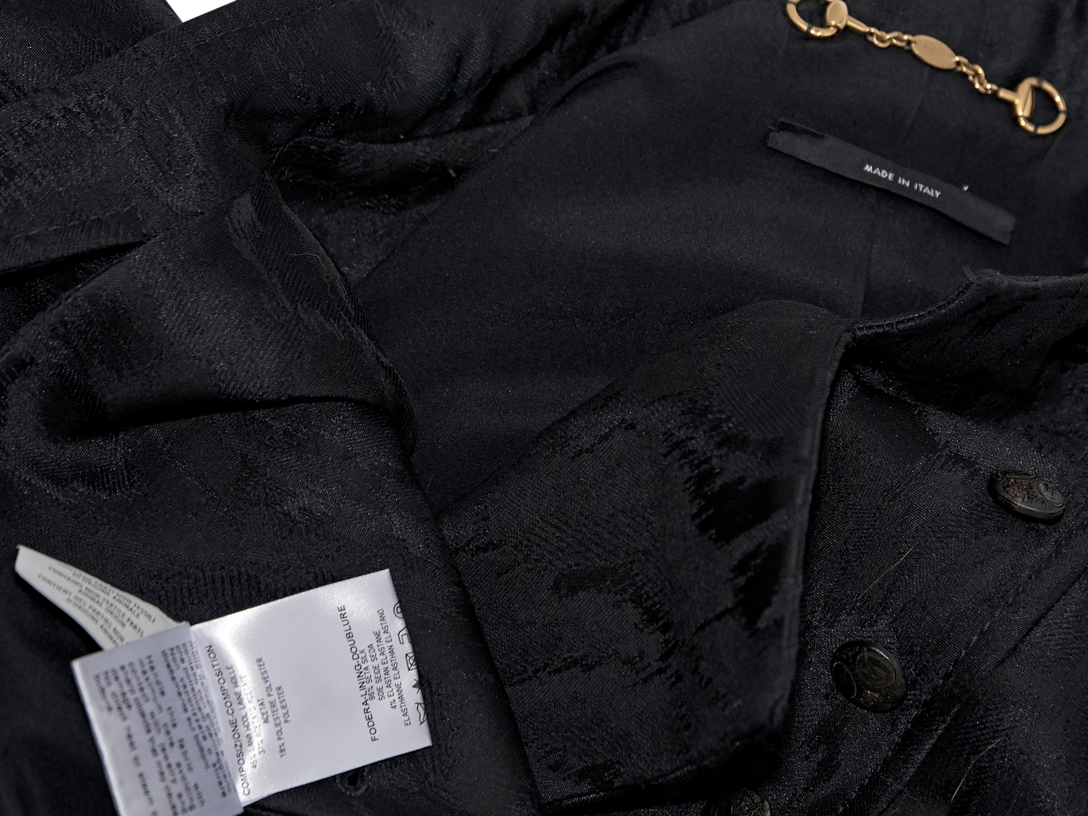  Gucci Black Brocade Wool-Blend Jacket 1