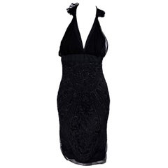 Gucci by Tom Ford Black Halterneck Cocktail Dress