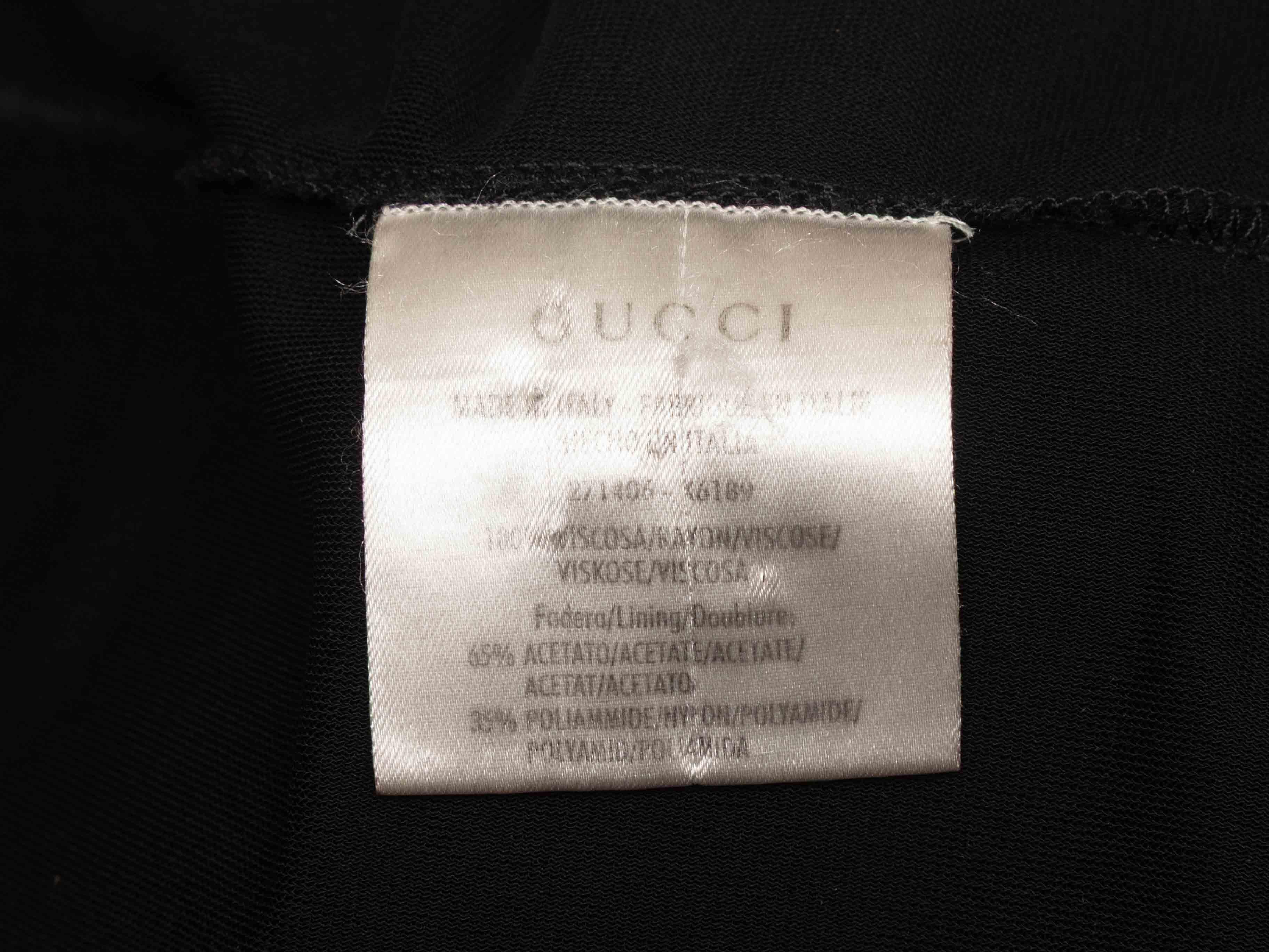 Noir Robe à manches longues froncées noire de Gucci Taille M US en vente