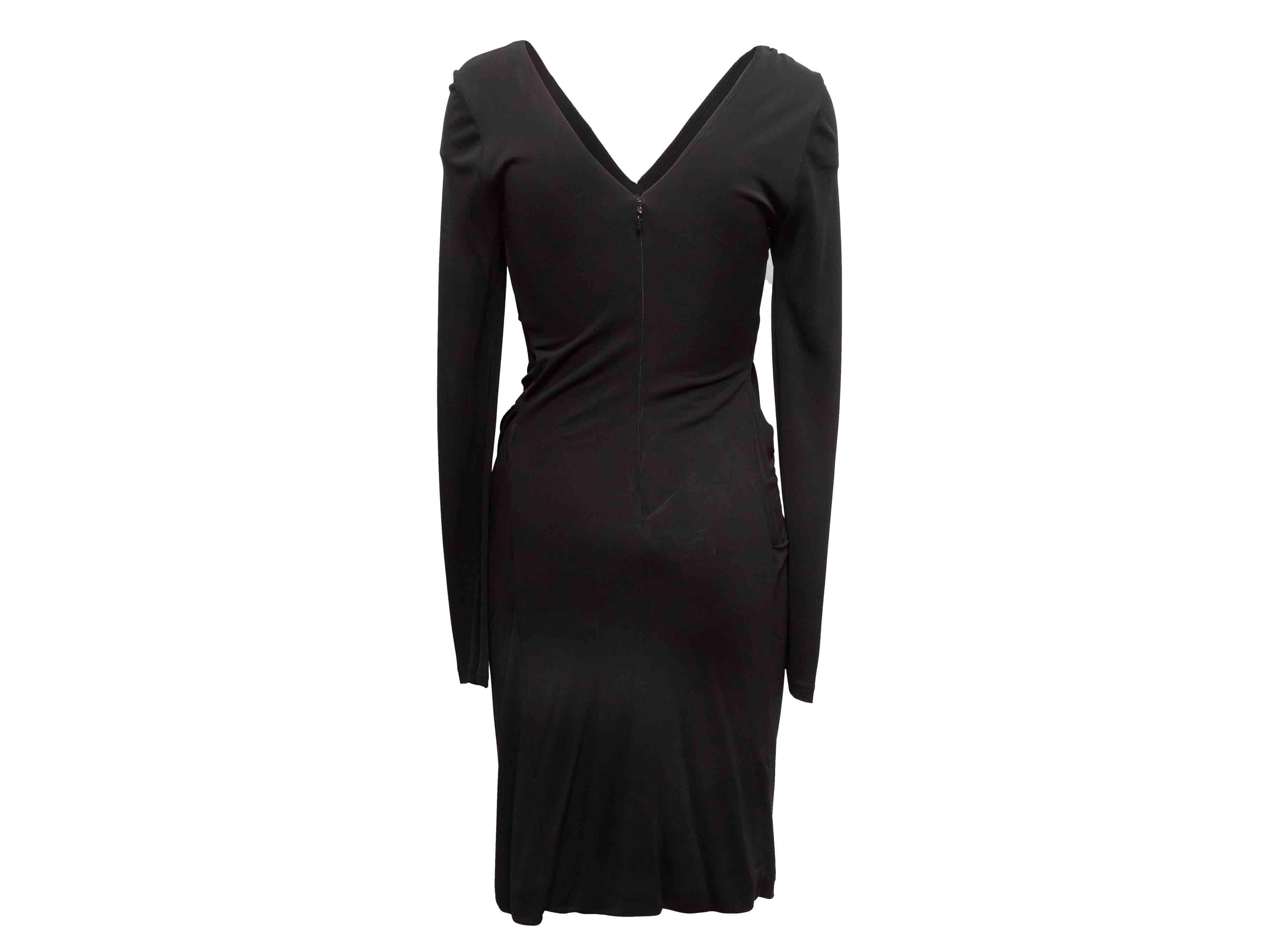 Robe à manches longues froncées noire de Gucci Taille M US en vente 1