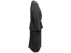 Black Gucci Long Sleeve Wool Peplum Dress Size IT 46