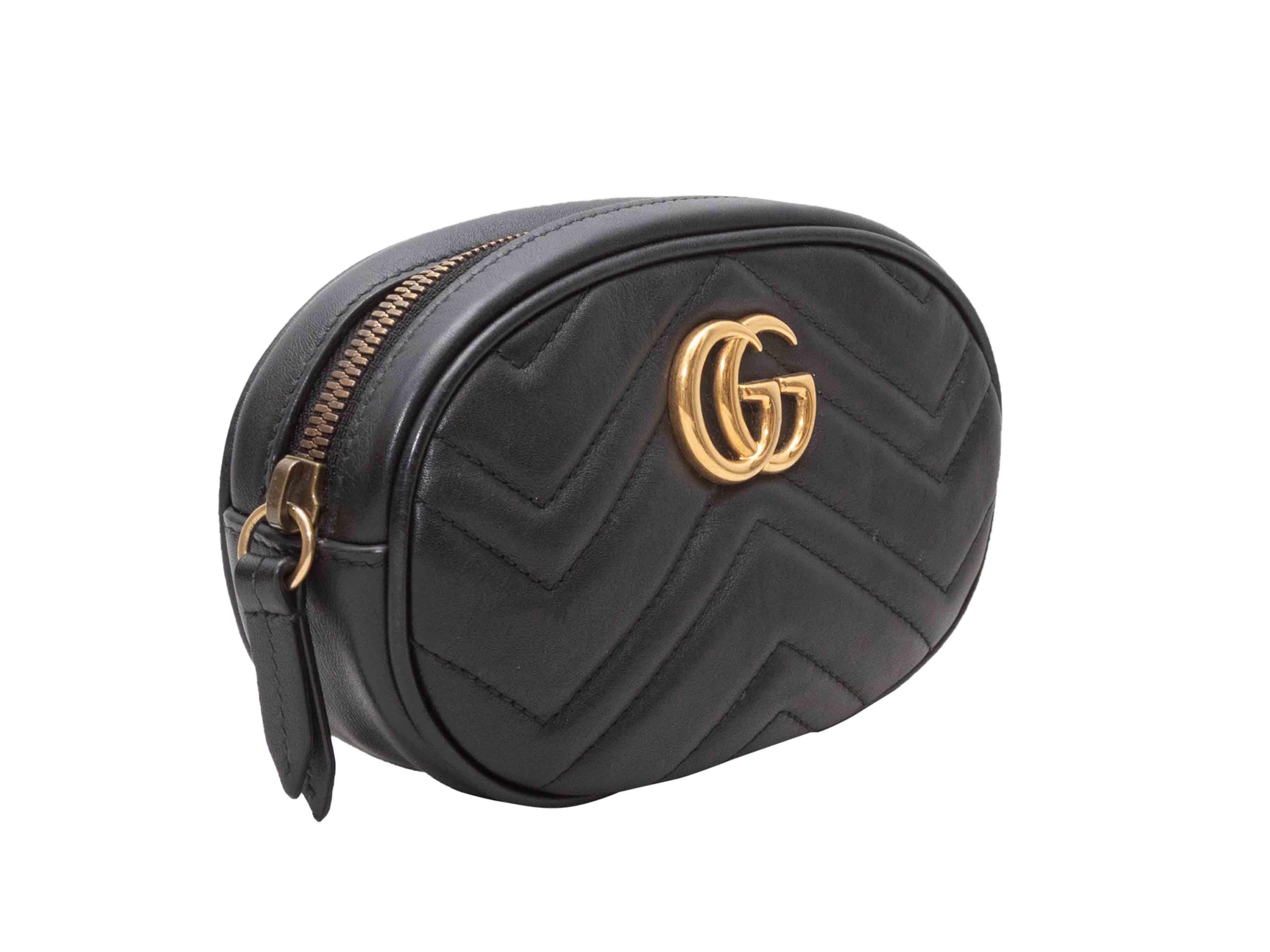Mini bum bag nera di Gucci Marmont in vendita 1