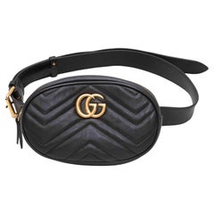 Used Black Gucci Marmont Mini Bum Bag